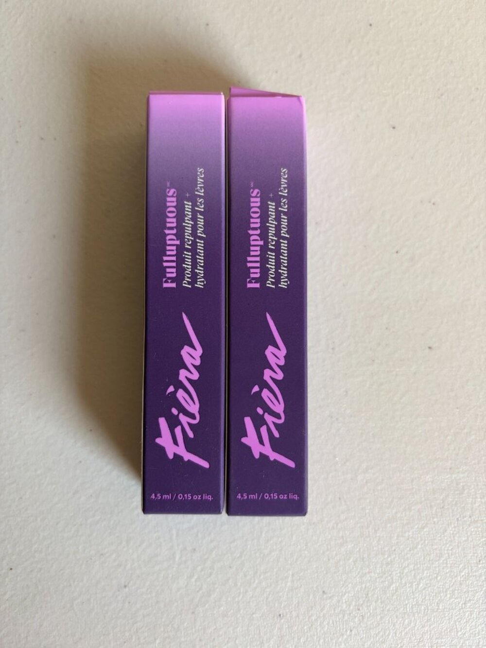 Open Box Set of 2 Fiera Fulluptuous Lip Plumper/Hydrator Lip Gloss .15 fl oz